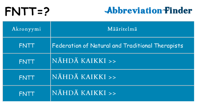 Mitä fntt tarkoittaa