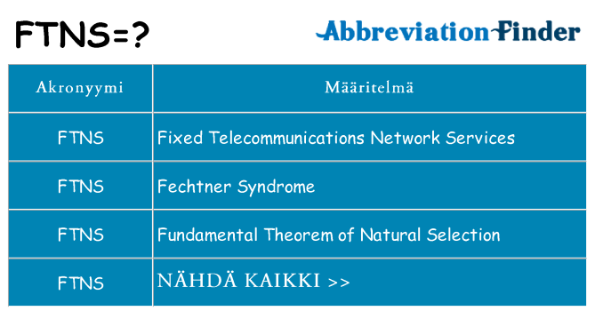 Mitä ftns tarkoittaa