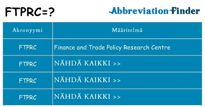 Mitä ftprc tarkoittaa
