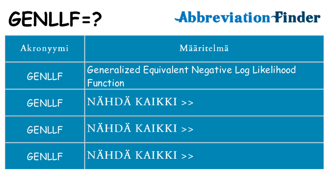 Mitä genllf tarkoittaa
