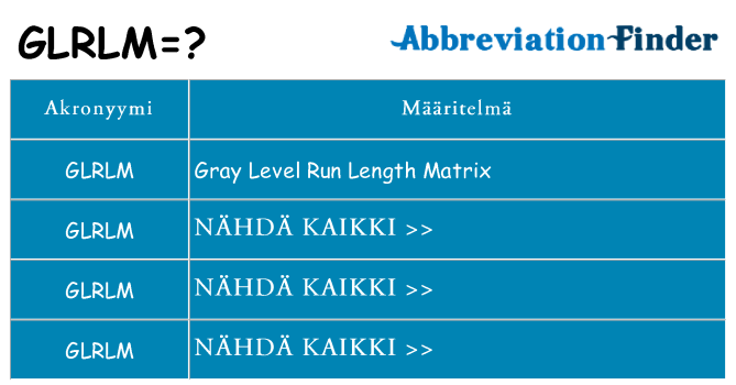 Mitä glrlm tarkoittaa