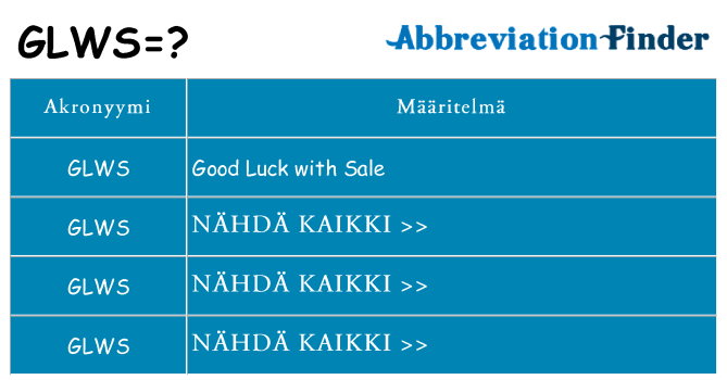 Mitä glws tarkoittaa