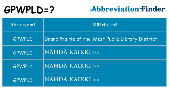 Mitä gpwpld tarkoittaa