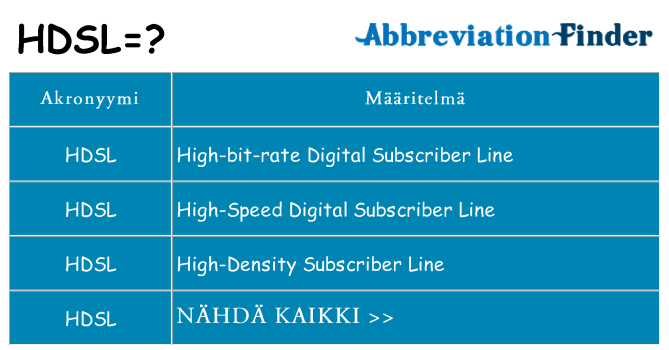 Mitä hdsl tarkoittaa
