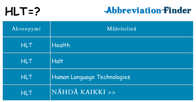 Mitä hlt tarkoittaa