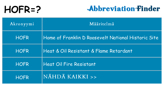 Mitä hofr tarkoittaa