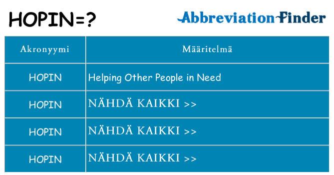 Mitä hopin tarkoittaa