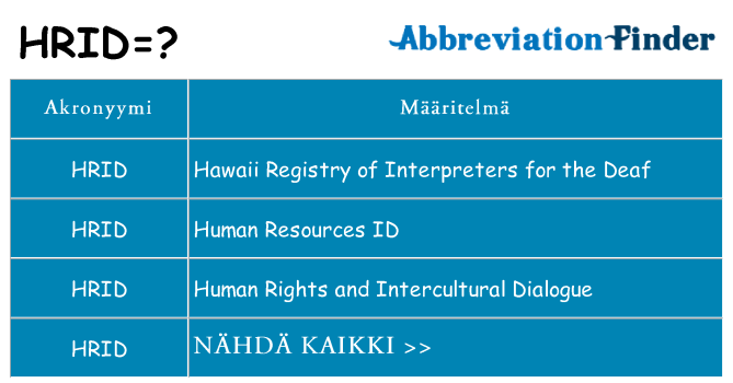 Mitä hrid tarkoittaa