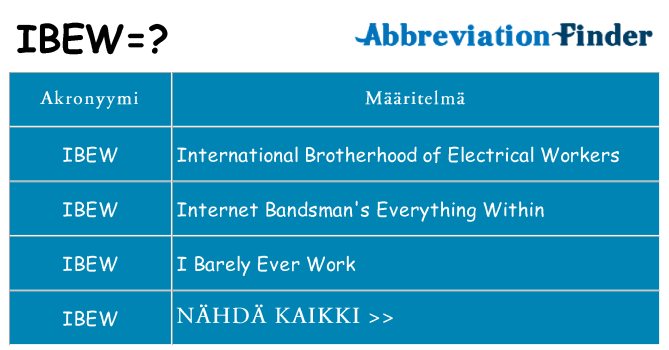 Mitä ibew tarkoittaa