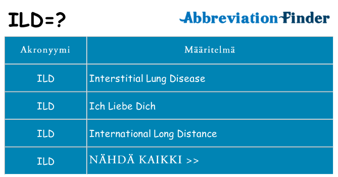 Mitä ild tarkoittaa