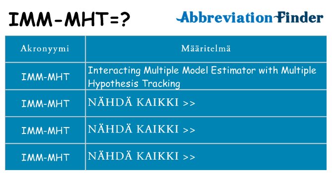 Mitä imm-mht tarkoittaa