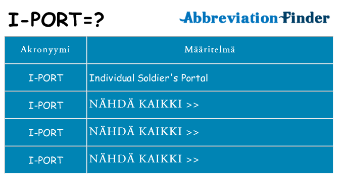 Mitä i-port tarkoittaa