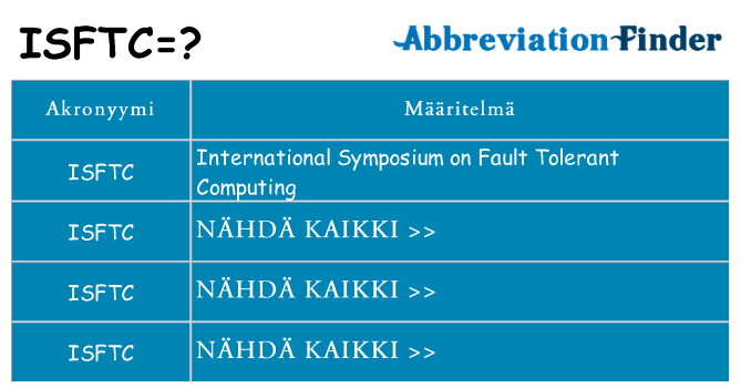 Mitä isftc tarkoittaa