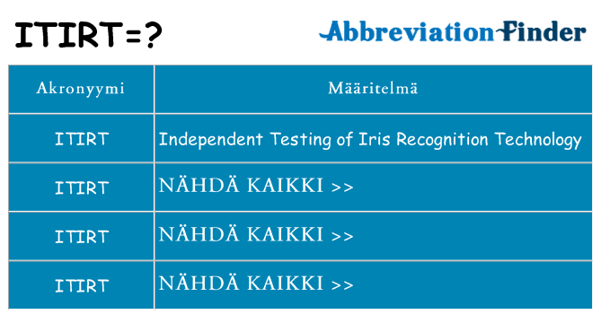 Mitä itirt tarkoittaa