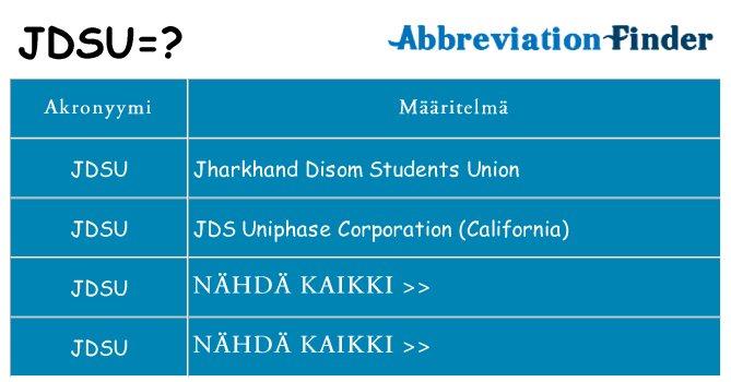 Mitä jdsu tarkoittaa