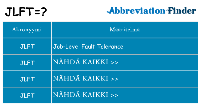 Mitä jlft tarkoittaa