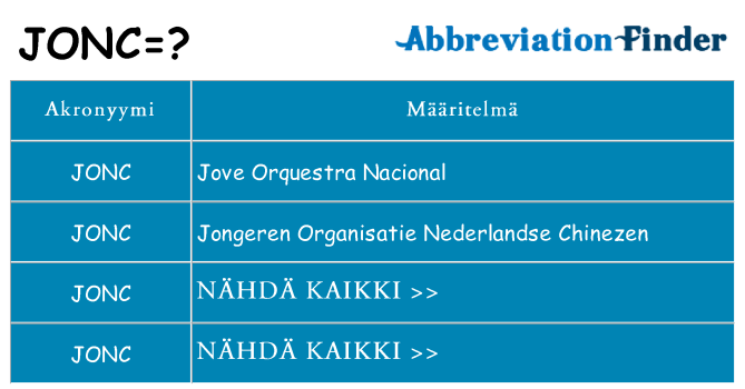 Mitä jonc tarkoittaa
