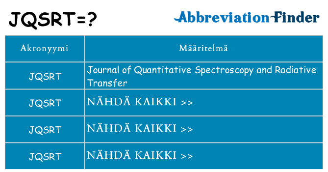 Mitä jqsrt tarkoittaa