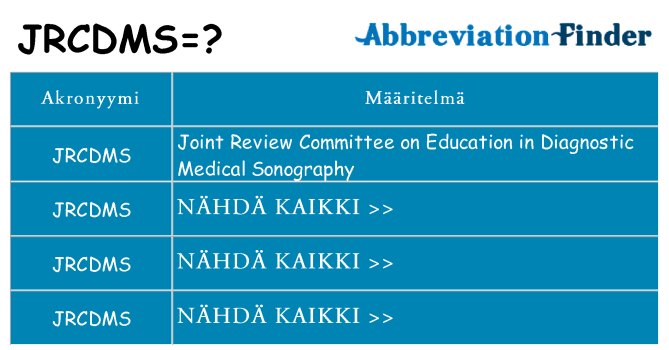 Mitä jrcdms tarkoittaa