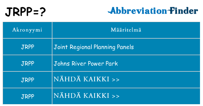 Mitä jrpp tarkoittaa