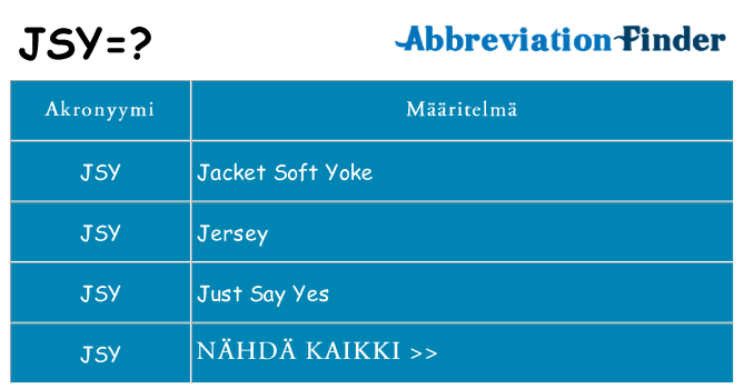 Mitä jsy tarkoittaa