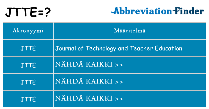 Mitä jtte tarkoittaa