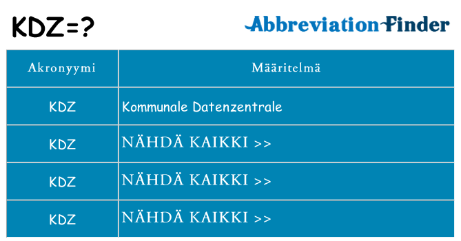 Mitä kdz tarkoittaa