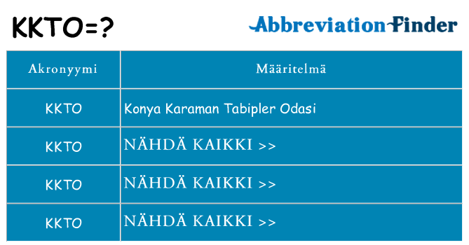Mitä kkto tarkoittaa