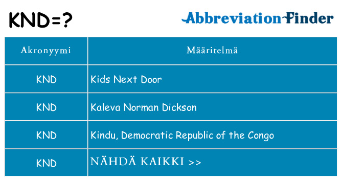 Mitä knd tarkoittaa