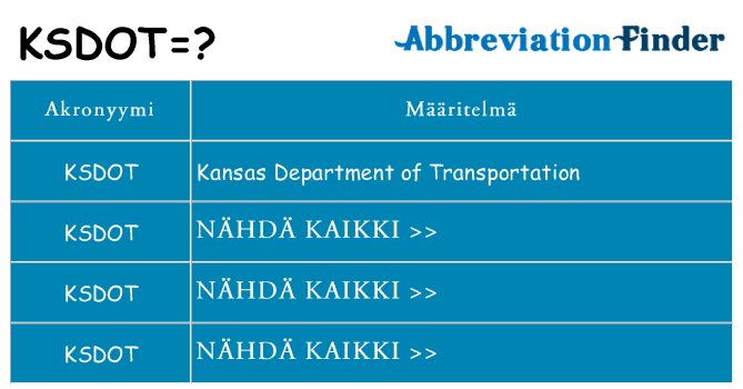 Mitä ksdot tarkoittaa