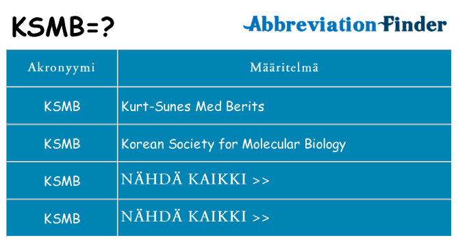 Mitä ksmb tarkoittaa