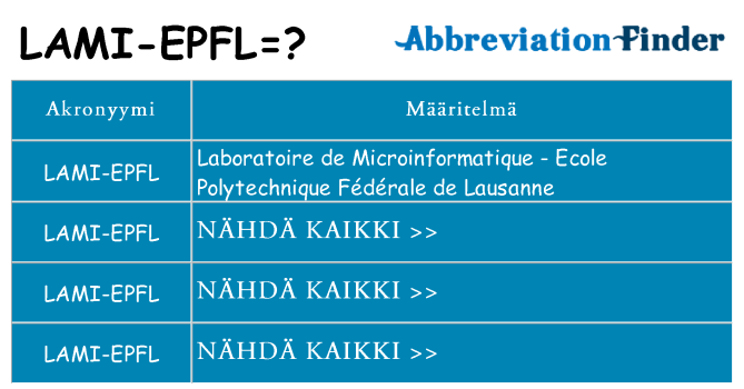 Mitä lami-epfl tarkoittaa