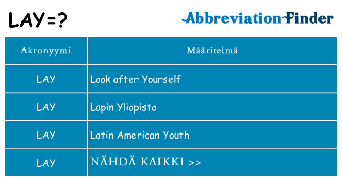 Mitä lay tarkoittaa