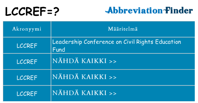 Mitä lccref tarkoittaa