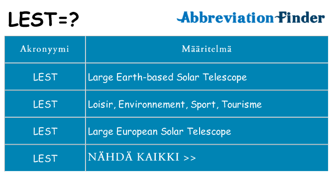 Mitä lest tarkoittaa