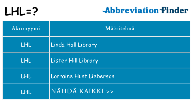 Mitä lhl tarkoittaa