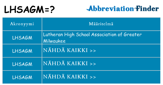 Mitä lhsagm tarkoittaa