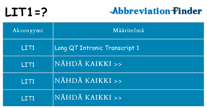 Mitä lit1 tarkoittaa