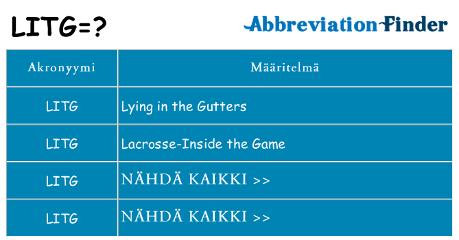 Mitä litg tarkoittaa