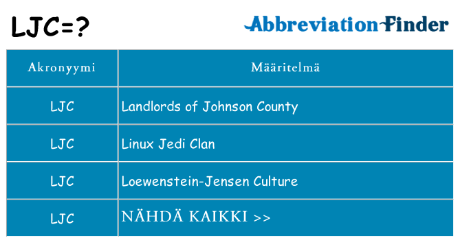 Mitä ljc tarkoittaa
