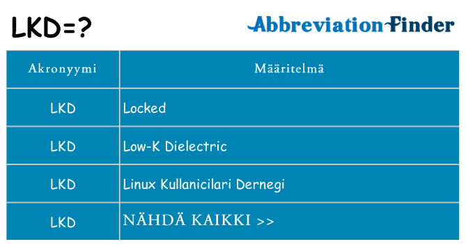 Mitä lkd tarkoittaa