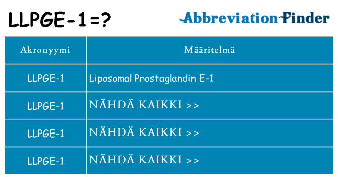 Mitä llpge-1 tarkoittaa