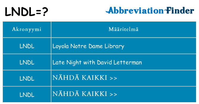 Mitä lndl tarkoittaa