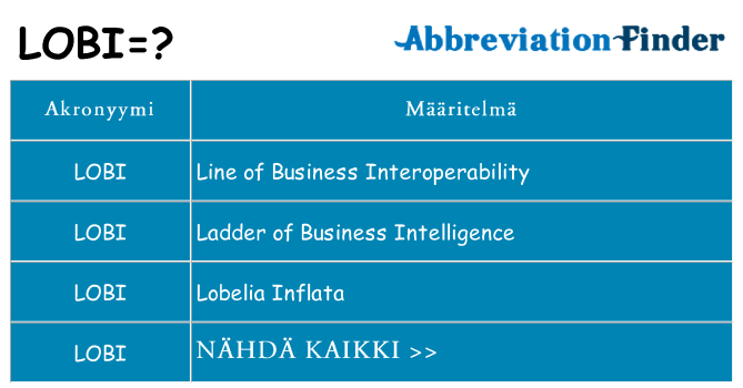 Mitä lobi tarkoittaa