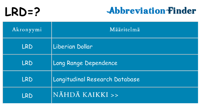 Mitä lrd tarkoittaa