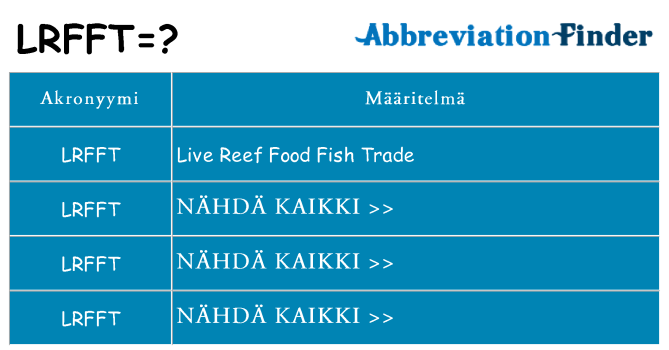 Mitä lrfft tarkoittaa