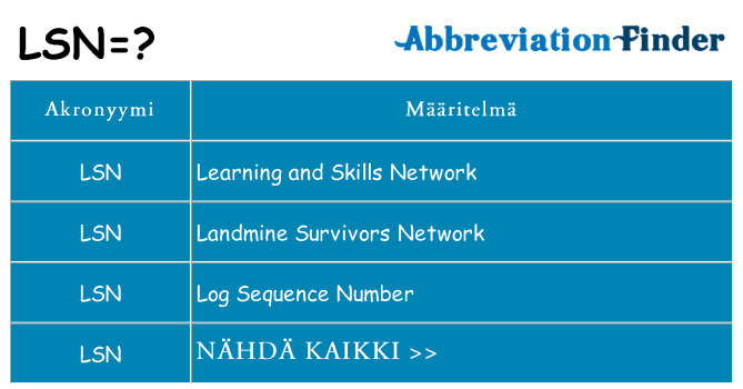 Mitä lsn tarkoittaa