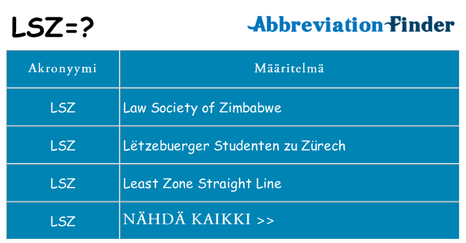 Mitä lsz tarkoittaa