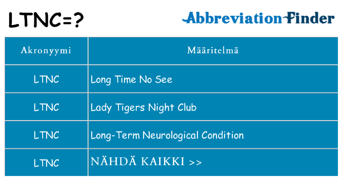 Mitä ltnc tarkoittaa