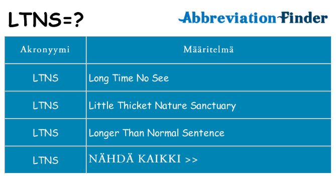 Mitä ltns tarkoittaa